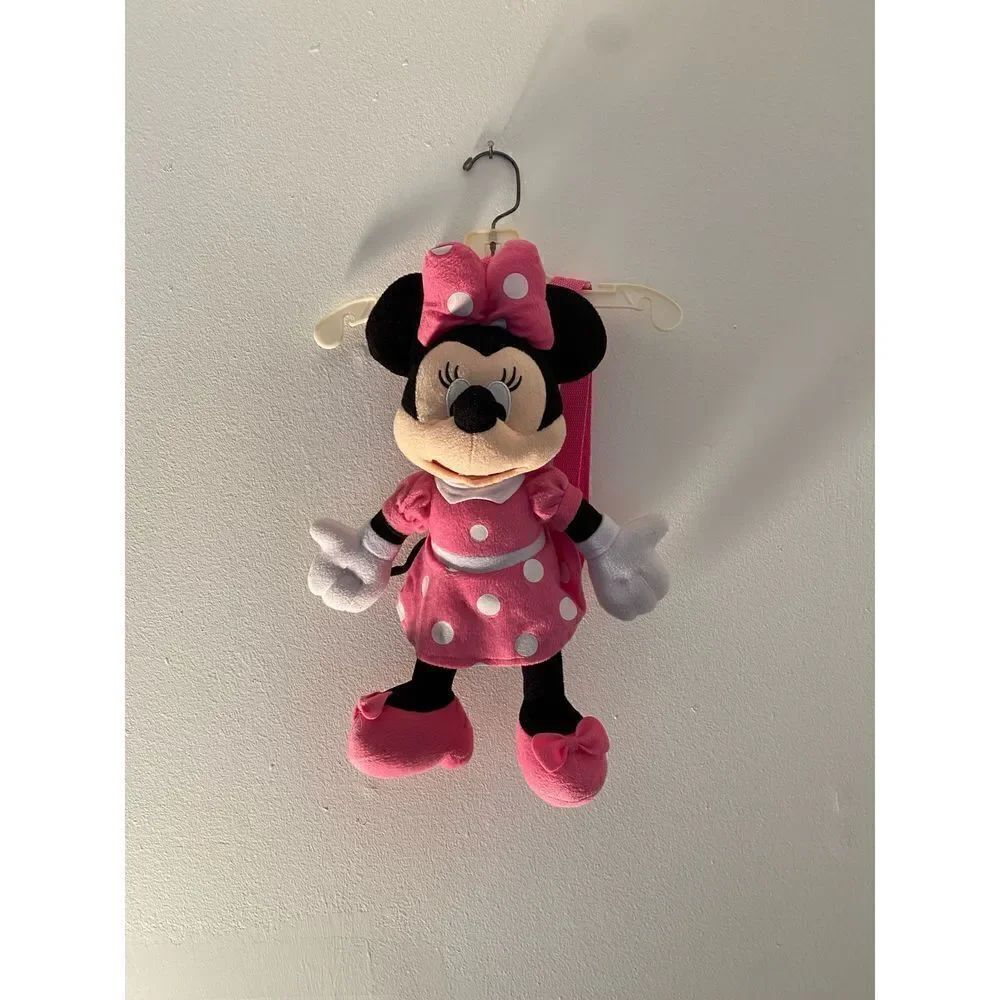 Disney Minnie mouse plush pink polkadot backpack